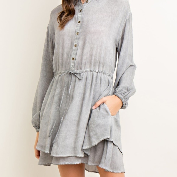 The Perfect Drawstring Grey Dress - Picture 3 of 5